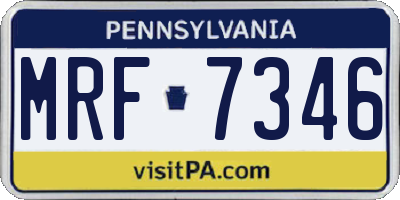 PA license plate MRF7346