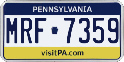 PA license plate MRF7359