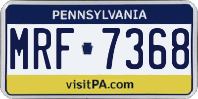 PA license plate MRF7368