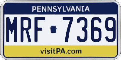 PA license plate MRF7369
