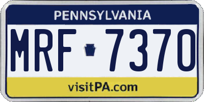 PA license plate MRF7370