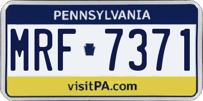 PA license plate MRF7371