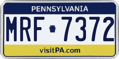 PA license plate MRF7372