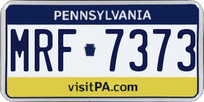 PA license plate MRF7373