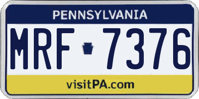 PA license plate MRF7376