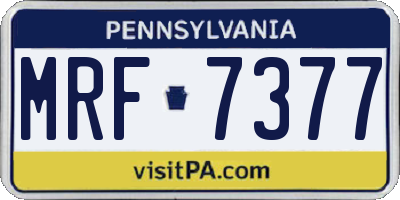 PA license plate MRF7377