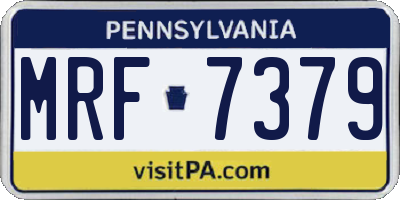 PA license plate MRF7379
