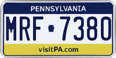 PA license plate MRF7380