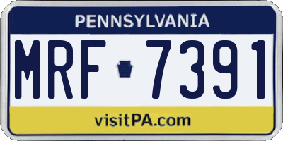 PA license plate MRF7391