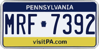 PA license plate MRF7392