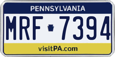 PA license plate MRF7394