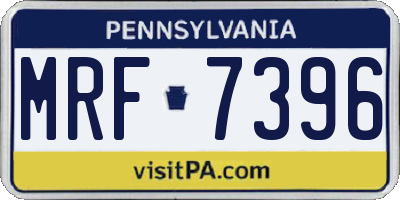 PA license plate MRF7396