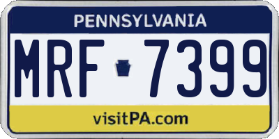 PA license plate MRF7399