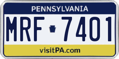 PA license plate MRF7401