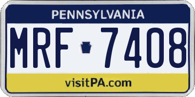 PA license plate MRF7408