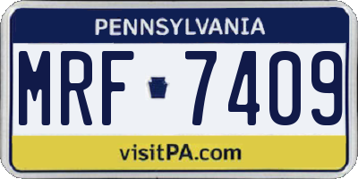 PA license plate MRF7409
