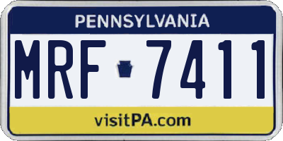 PA license plate MRF7411