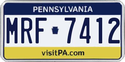 PA license plate MRF7412