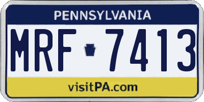 PA license plate MRF7413