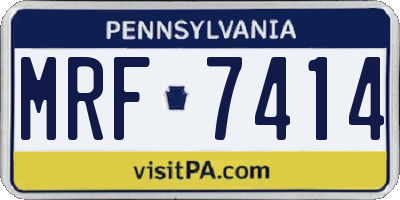 PA license plate MRF7414