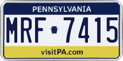 PA license plate MRF7415