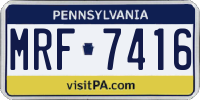 PA license plate MRF7416