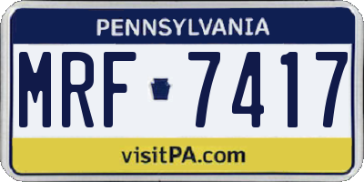 PA license plate MRF7417