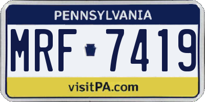 PA license plate MRF7419