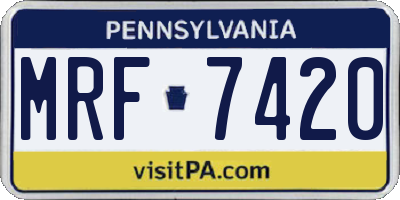 PA license plate MRF7420