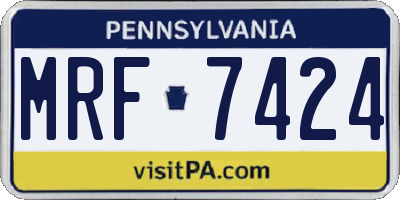 PA license plate MRF7424