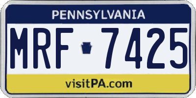 PA license plate MRF7425