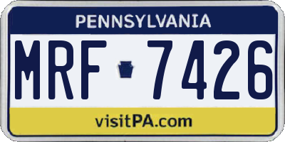 PA license plate MRF7426