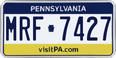 PA license plate MRF7427