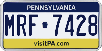 PA license plate MRF7428