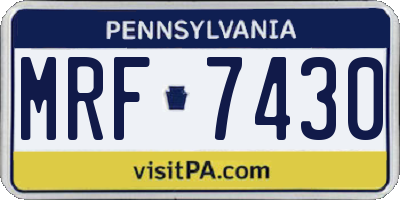 PA license plate MRF7430
