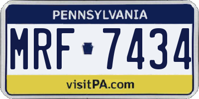 PA license plate MRF7434