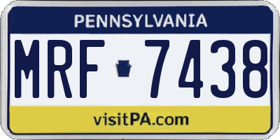 PA license plate MRF7438