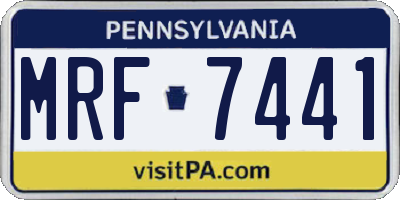 PA license plate MRF7441