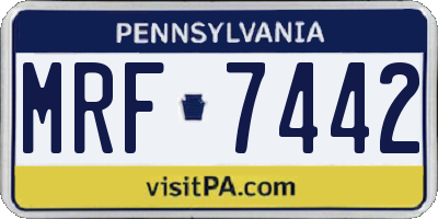 PA license plate MRF7442