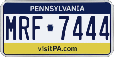 PA license plate MRF7444
