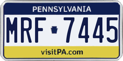 PA license plate MRF7445