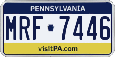 PA license plate MRF7446