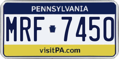 PA license plate MRF7450