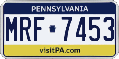PA license plate MRF7453
