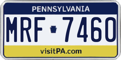 PA license plate MRF7460