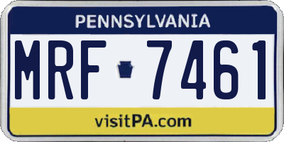 PA license plate MRF7461