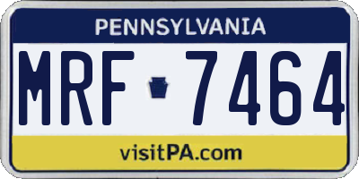 PA license plate MRF7464