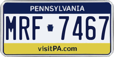 PA license plate MRF7467