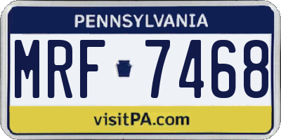 PA license plate MRF7468