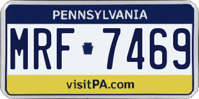 PA license plate MRF7469